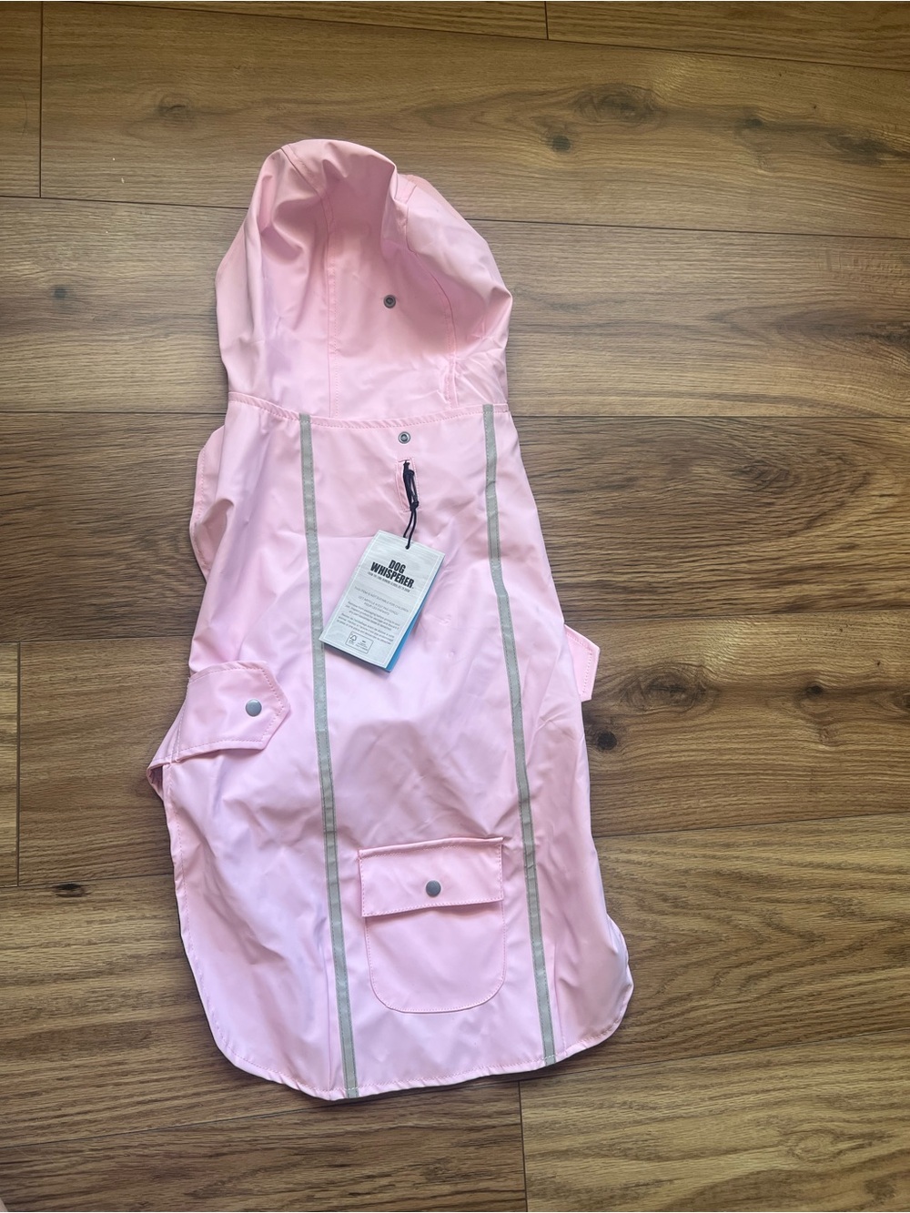 NWT Dog Whisperer Windrider Pink Hooded Dog Raincoat